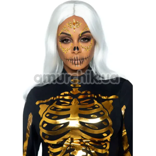 Прикраса для обличчя Leg Avenue Sugar Skull Adhesive Face Jewels Sticker, золота