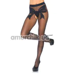 Колготки Leg Avenue Woven Bow Crotchless Pantyhose, чорні - Фото №1