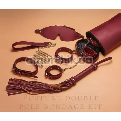 Бондажный набор Roomfun BDSM Kit, бордовый