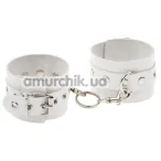 Наручники sLash Leather Double Fix Hand Cuffs, белые - Фото №1
