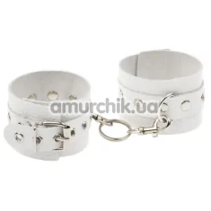 Наручники sLash Leather Double Fix Hand Cuffs, білі - Фото №1