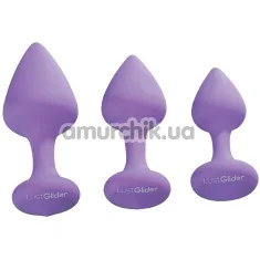 Набор из 3 анальных пробок LustGlider Classic Plug Set, фиолетовый - Фото №1