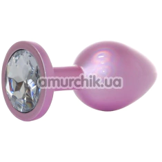 Анальная пробка с прозрачным кристаллом Exclusivity Jewellery Pearl Pink Plug L, розовая - Фото №1