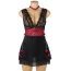 Комплект Star Night Mesh And Faux Leather Lingerie Chemise, чорно-бордовий: пеньюар +  пояс з нашийником та фіксаторами + трусики-стрінги - Фото №5
