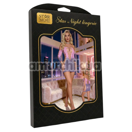 Платье Star Night Sensual Off Shoulder Mini Dress, розово-фиолетовое