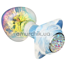 Анальная пробка с разноцветным кристаллом Univibe Plug FSJ013-1, прозрачная - Фото №1