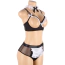 Костюм покоївки Star Night Maid Lace Open Set, чорно-білий: бюстгальтер + трусики + чокер + манжети - Фото №7