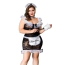 Костюм горничной JSY Sexy Lingerie 8358, черный: платье + фартук + чокер + головной убор + метелка - Фото №2