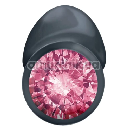 Анальная пробка с розовым кристаллом Dorcel Geisha Plug M, черная