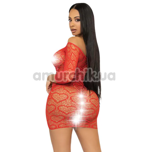 Сукня Leg Avenue Modern Love Heart Net Dress, червона