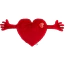 Мягкая игрушка Plush Heart With Arms 70 см, красная - Фото №1