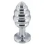 Анальная пробка с красным кристаллом Butt Jewellery Aluminium, серебряная - Фото №4