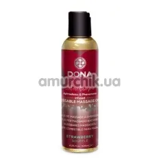 Массажное масло Dona Let Me Kiss You Kissable Massage Oil Strawberry Soufle - клубника, 110 мл - Фото №1