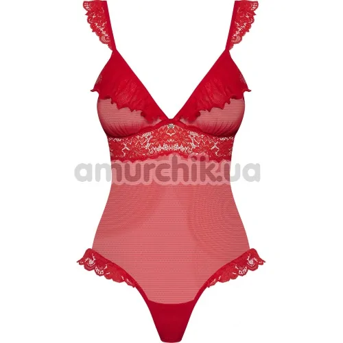 Боди Obsessive 863-TED-3, красное