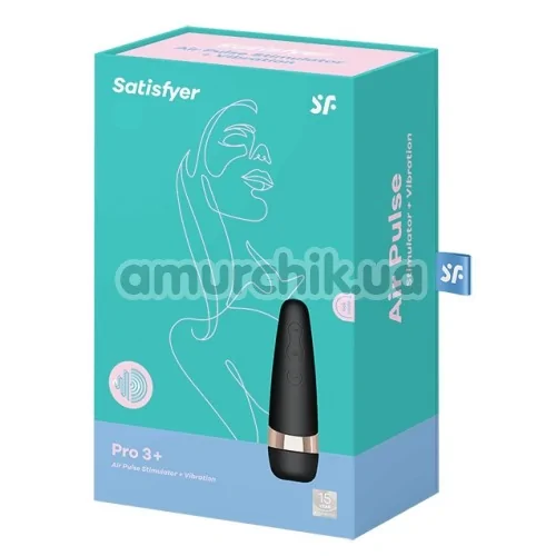 Симулятор орального секса для женщин с вибрацией Satisfyer Pro 3 +, чёрный