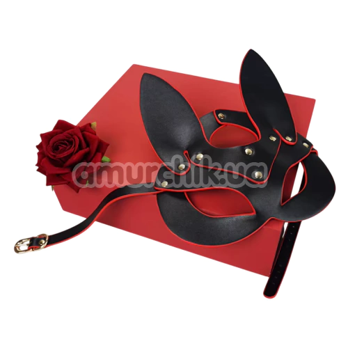 Маска лисички Roomfun Fox Mask, черно-красная
