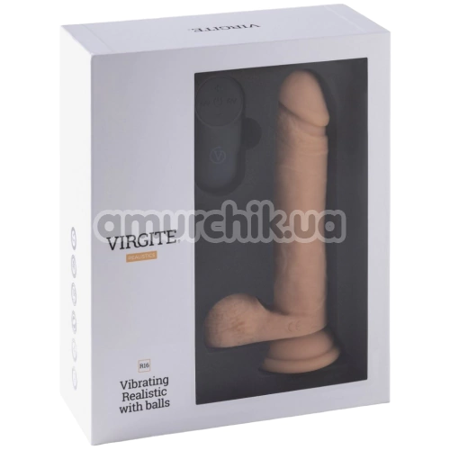 Вибратор Virgite Realistics Vibrating Realistic With Balls R16, телесный