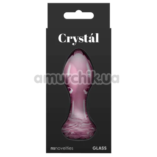 Анальная пробка Crystal Glass Rose, розовая