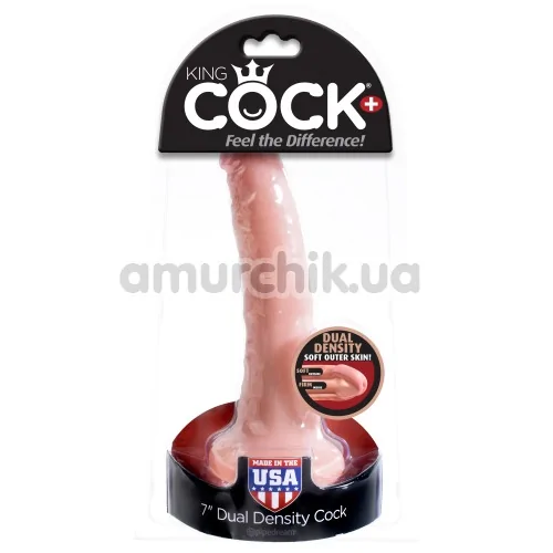 Фалоімітатор King Cock Plus 7 Dual Density Cock, тілесний