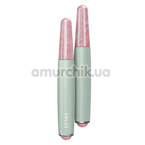 Ручка-масажер для обличчя Geske Double-Sided Rose Quartz Depuffing Pen 7 in 1, зелений