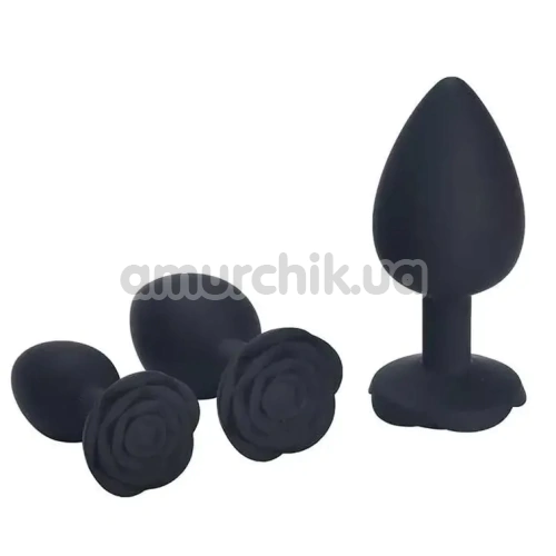 Анальная пробка Rose Shape Silicone Anal Plug Small, черная