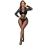 Комбинезон Star Night Sexy Leopard Rhinestone Bodystocking, черный - Фото №2