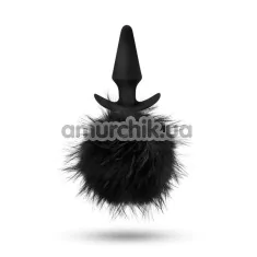Анальна пробка Anal Adventures Platinum Rabbit Tail Plug, чорна - Фото №1