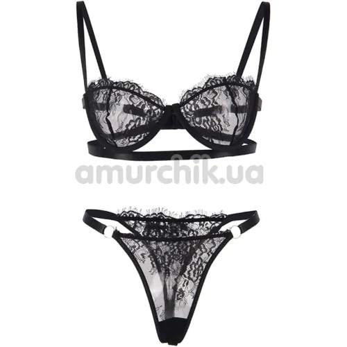 Комплект Star Night Sultry Sleep Lingerie Set, чорний: бюстгальтер + трусики