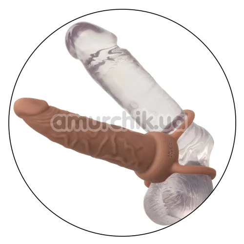 Анальная насадка с вибрацией Performance Maxx Rechargeable Dual Penetrator, коричневая