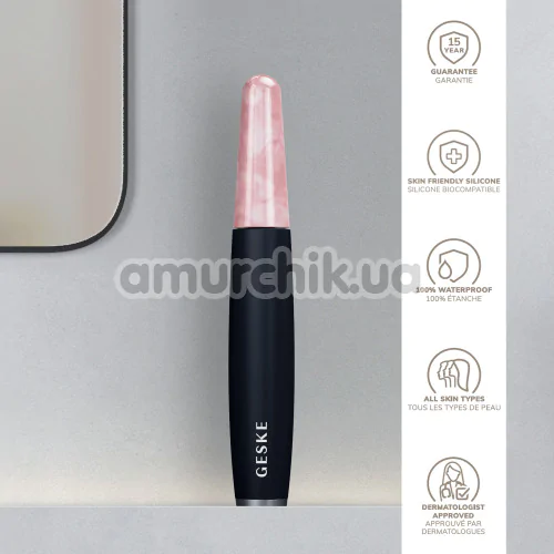 Ручка-масажер для обличчя Geske Rose Quartz Depuffing Pen 6 in 1, чорний