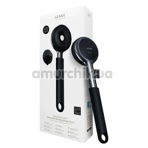 Звукова щітка для тіла Geske Sonic LED Full-Body Brush 9 in 1, чорна