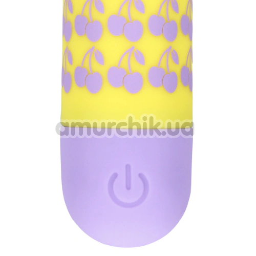 Кліторальний вібратор Shots S-Line Sweet Vibrating Pussy Bullets I Cherryish You, жовтий