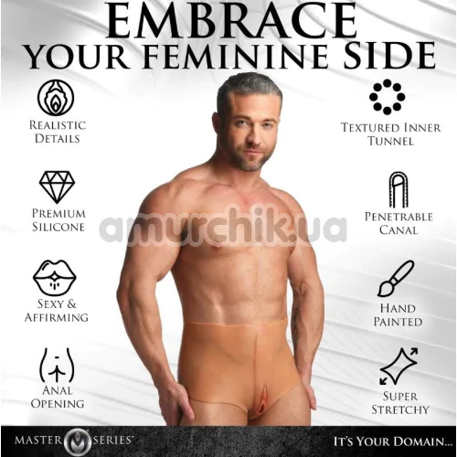 Накладная вагина Master Series Pussy Panties, телесная
