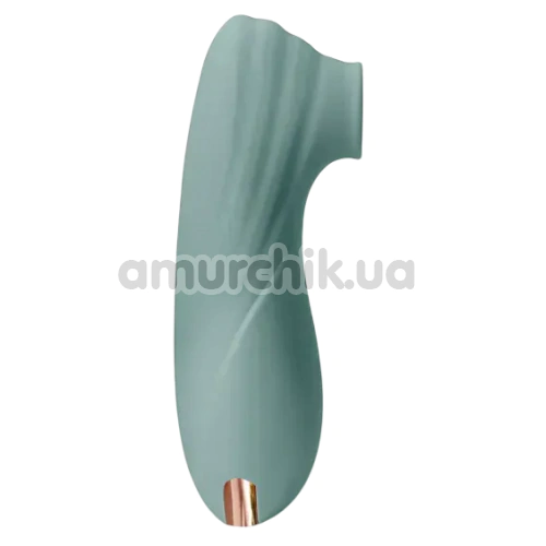 Симулятор орального сексу для жінок з вібрацією Sweet Em Velvet Lure Air Kiss, зелений - Фото №1