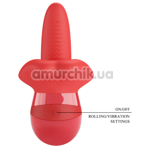 Симулятор орального секса для женщин с вибрацией Pretty Love Obelia, красный