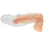 Насадка на пеніс Crystal Clear Penis Sleeve With Extension + Ball Ring Medium, прозора - Фото №4