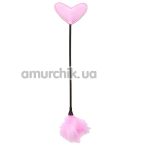 Стек з пір'їнкою для пестощів DS Fetish Heart Paddle, рожевий - Фото №1