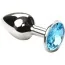 Анальна пробка з блакитним кристалом SWAROVSKI Silver Blue Small, срібна
