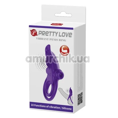 Виброкольцо Pretty Love Vibrant Penis Ring 210203, фиолетовое