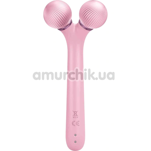 Ультразвуковой массажер для лица Geske Sonic Facial Roller 4 in 1, светло-розовый
