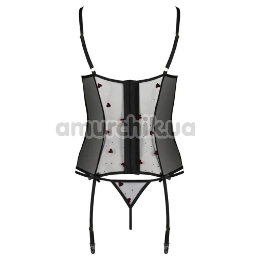 Комплект Passion Free Your Senses Lovelia Corset, черный: корсет + трусики-стринги