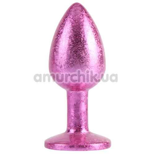 Анальная пробка с розовым кристаллом Matrix Mont Nebula Pink Gem Metal Plug S, розовая