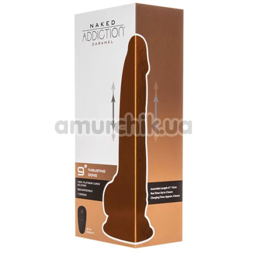 Вибратор с толчками Addiction Naked Thrusting Dong 9, светло-коричневый