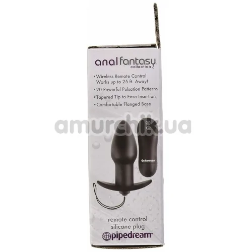 Анальна пробка з вібрацією Anal Fantasy Collection Remote Control Silicone Plug, чорна