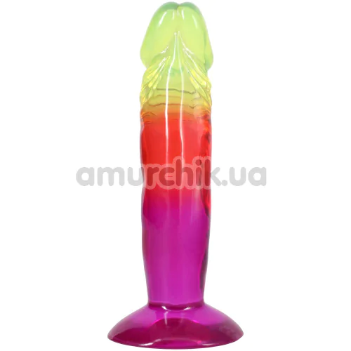 Фалоімітатор Doc Johnson Crystal Jellies Classic Dong 6.5, різнокольоровий