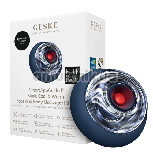 Ультразвуковий масажер для обличчя та тіла Geske Sonic Cool & Warm Face and Body Massager 9 in 1, синій