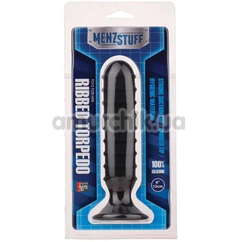 Анальна пробка Menz Stuff Ribbed Torpedo 6, чорна