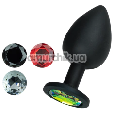 Анальная пробка со сменным кристаллом Crushious Camileo Large, черная - Фото №1