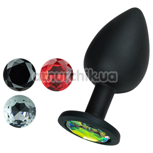 Анальна пробка зі змінним кристалом Crushious Camileo Large, чорна - Фото №1