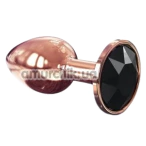 Анальная пробка с черным кристаллом Dorcel Diamond S, золотая - Фото №1